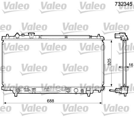 VALEO 732345 Radiator, engine cooling