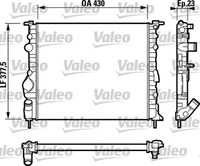 Radiator, engine cooling VALEO 732389