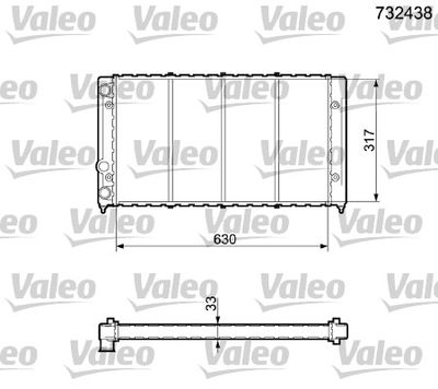 Radiator, engine cooling VALEO 732438