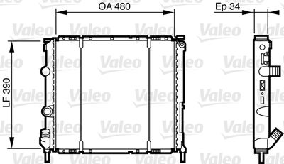 Radiator, engine cooling VALEO 732474