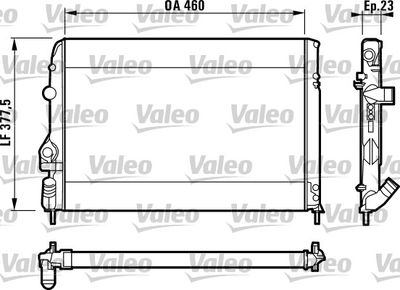 Radiator, engine cooling VALEO 732559