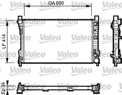 Radiator, engine cooling VALEO 732743