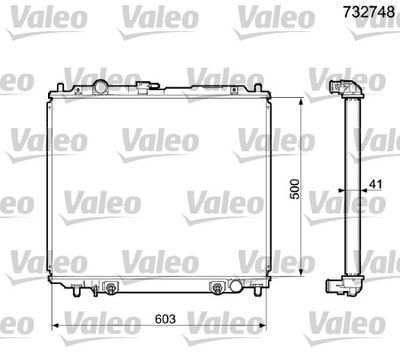 Radiator, engine cooling VALEO 732748