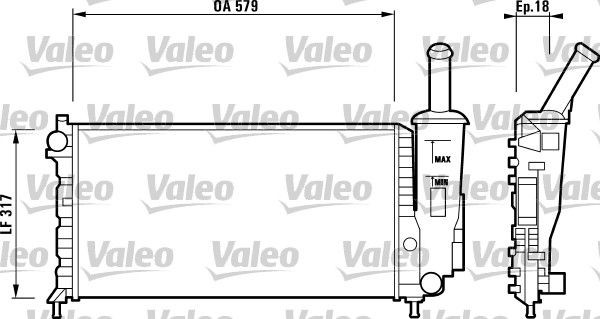 VALEO 732851 Radiator, engine cooling