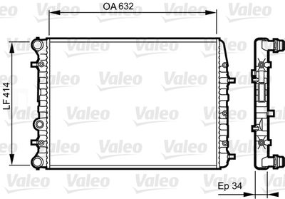 Radiator, engine cooling VALEO 732864