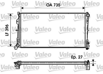 Radiator, engine cooling VALEO 732956
