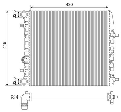 Radiator, engine cooling VALEO 733062