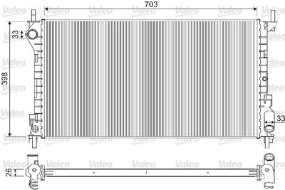 Radiator, engine cooling VALEO 733100
