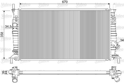 Radiator, engine cooling VALEO 733254