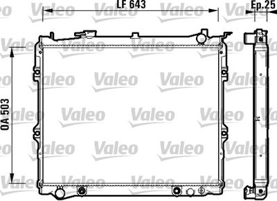 Radiator, engine cooling VALEO 734118