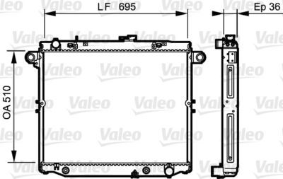 Radiator, engine cooling VALEO 734190