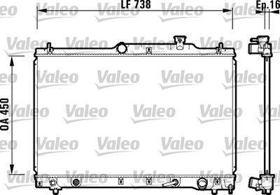 Radiator, engine cooling VALEO 734201