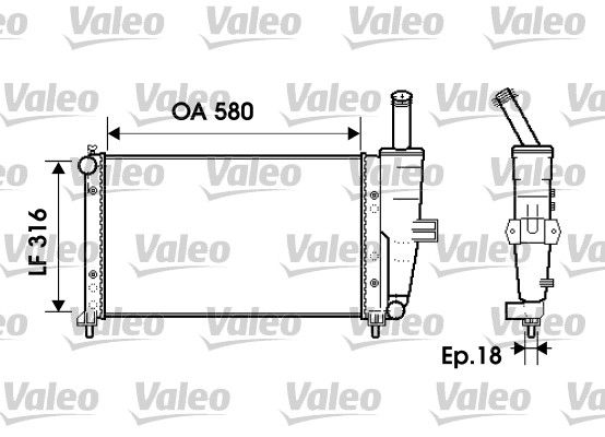 VALEO 734225 Radiator, engine cooling