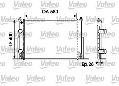 Radiator, engine cooling VALEO 734229