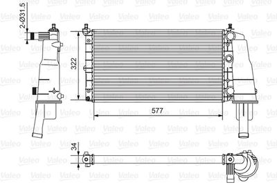 Radiator, engine cooling VALEO 734236