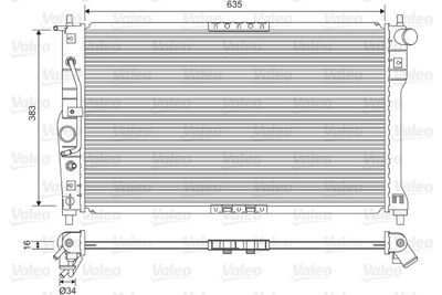 Radiator, engine cooling VALEO 734249