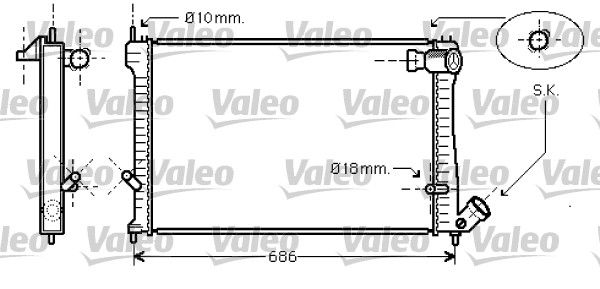 VALEO 734455 Radiator, engine cooling
