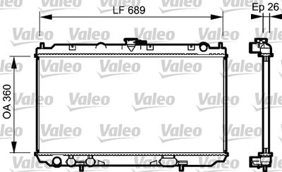 Radiator, engine cooling VALEO 734708