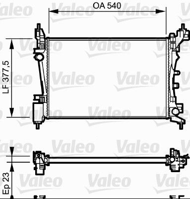 Radiator, engine cooling VALEO 735042