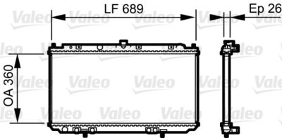 Radiator, engine cooling VALEO 735061