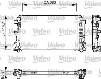 Radiator, engine cooling VALEO 735084