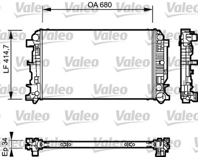 Radiator, engine cooling VALEO 735089