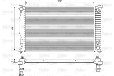 Radiator, engine cooling VALEO 735093