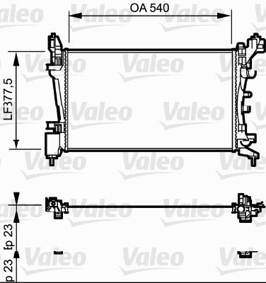 Radiator, engine cooling VALEO 735097