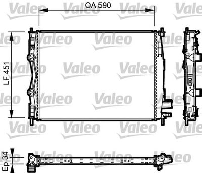 Radiator, engine cooling VALEO 735114