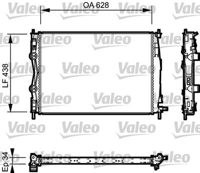 Radiator, engine cooling VALEO 735115