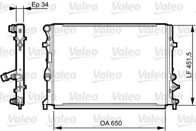 Radiator, engine cooling VALEO 735280