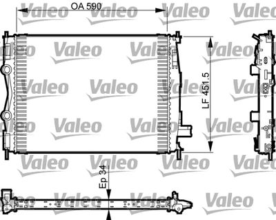 Radiator, engine cooling VALEO 735380