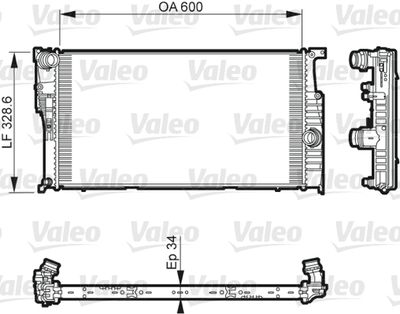 Radiator, engine cooling VALEO 735612