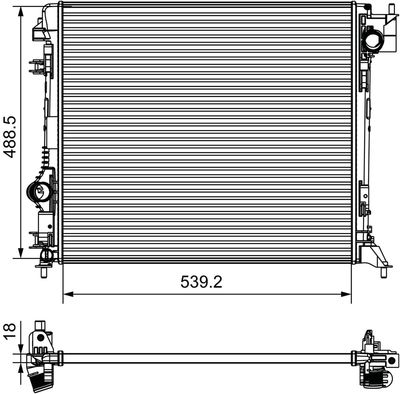 Radiator, engine cooling VALEO 735625