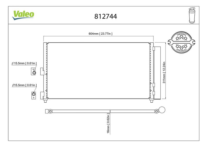 VALEO 812744 Condenser, air conditioning