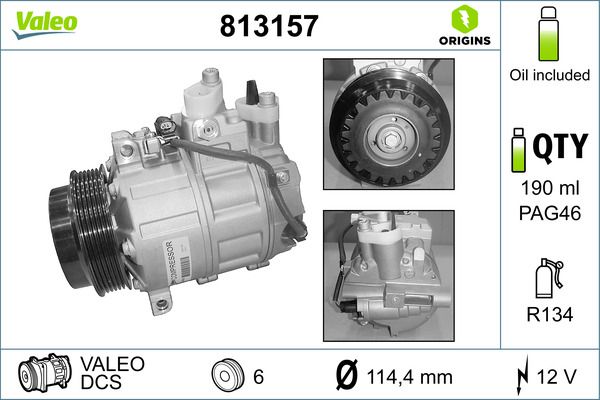 VALEO 813157 Compressor, air conditioning