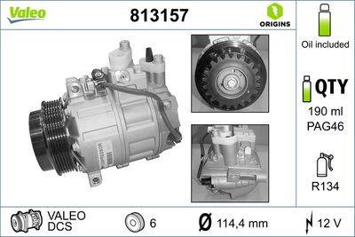 Compressor, air conditioning VALEO 813157