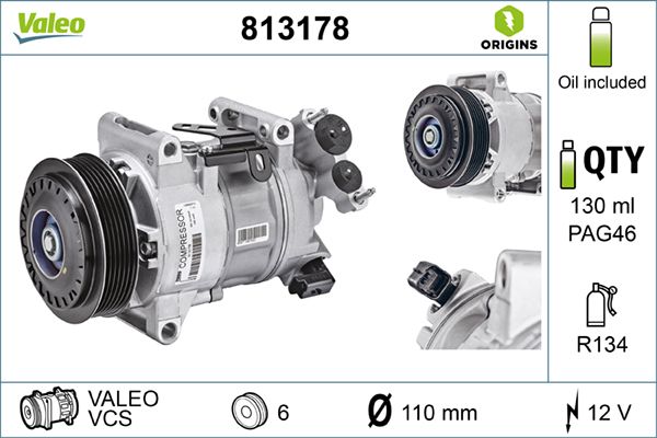 VALEO 813178 Compressor, air conditioning