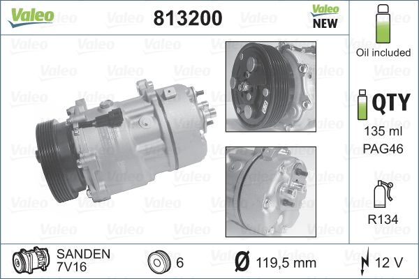 VALEO 813200 Compressor, air conditioning