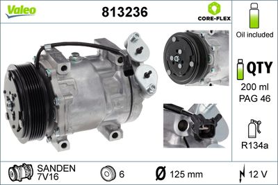 Compressor, air conditioning VALEO 813236