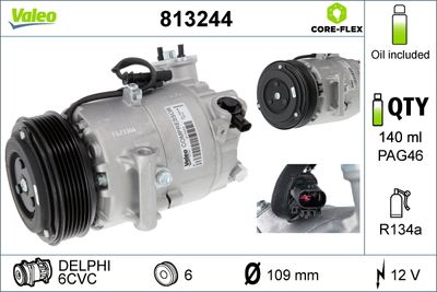 Compressor, air conditioning VALEO 813244