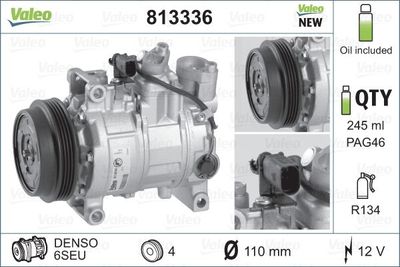 Compressor, air conditioning VALEO 813336
