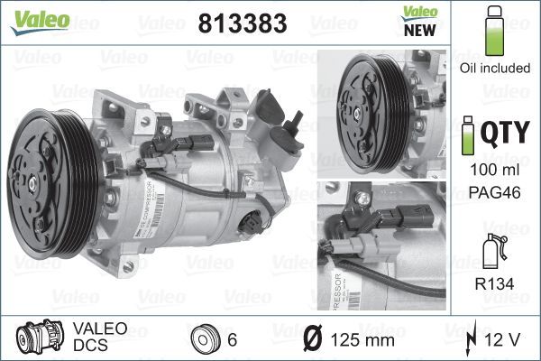 VALEO 813383 Compressor, air conditioning