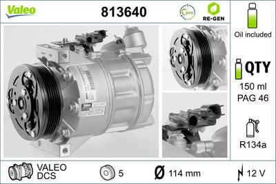 Compressor, air conditioning VALEO 813640