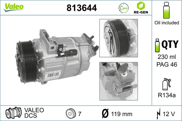 VALEO 813644 Compressor, air conditioning
