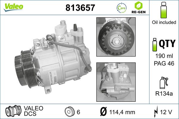 VALEO 813657 Compressor, air conditioning