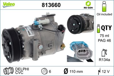 Compressor, air conditioning VALEO 813660