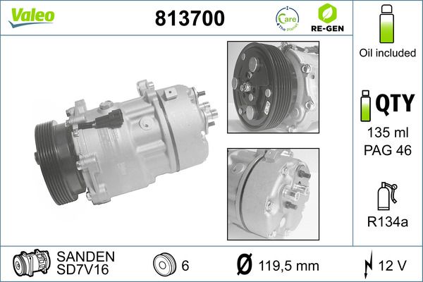 VALEO 813700 Compressor, air conditioning