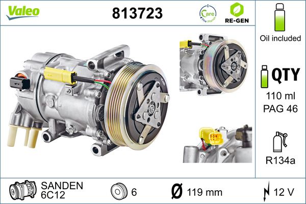 VALEO 813723 Compressor, air conditioning