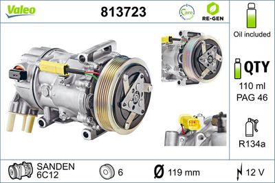 Compressor, air conditioning VALEO 813723